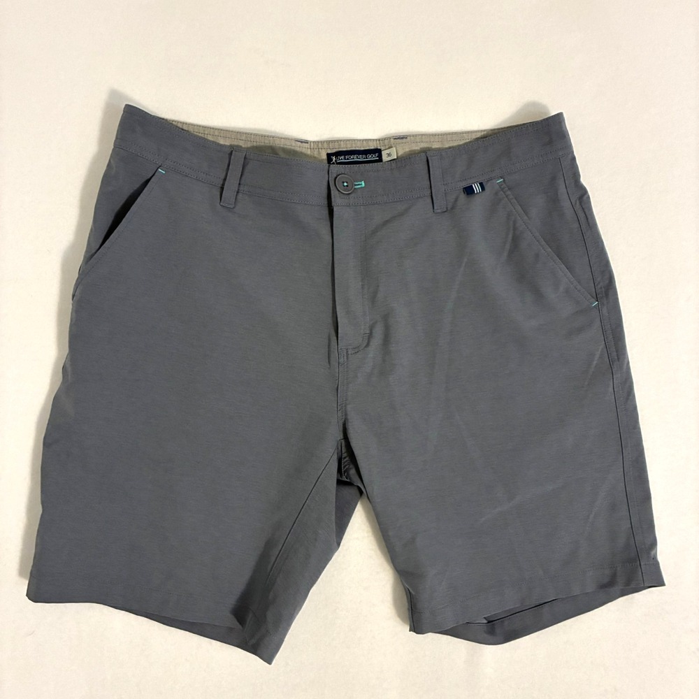 Live Forever Hybrid Golf Shorts Men's Size 36 Gray Performance Preppy Sporty